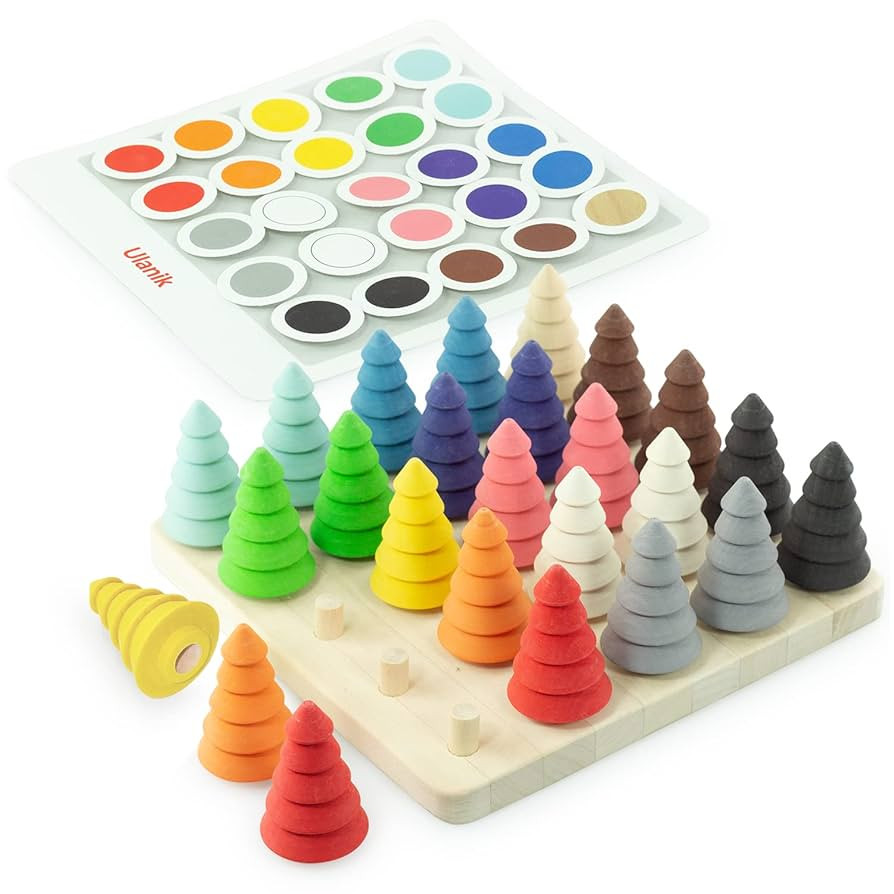 Ulanik Fir Trees on Board Toddler Montessori Toys for 3 Year Old + Kids Wooden Trees Game for Lea... | Amazon (US)