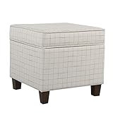 Homepop Home Decor | K7342-F2236 | Classic Square Storage Ottoman with Lift Off Lid | Ottoman wit... | Amazon (US)