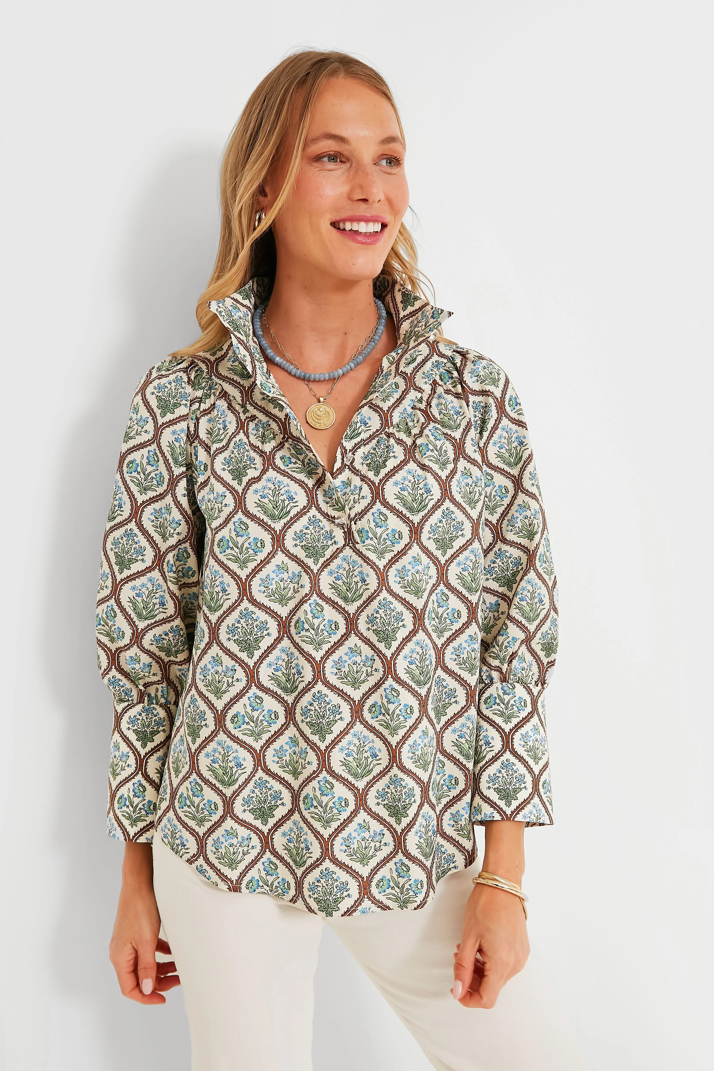 Porcelain Bouquet Corrigan Blouse | Tuckernuck (US)