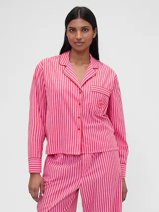 Gap × Summer Fridays Relaxed Poplin Stripe PJ Shirt | Gap (US)