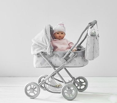 Götz Baby Doll Leila Gray Star Mini Pram Stroller Bundle Set | Pottery Barn Kids