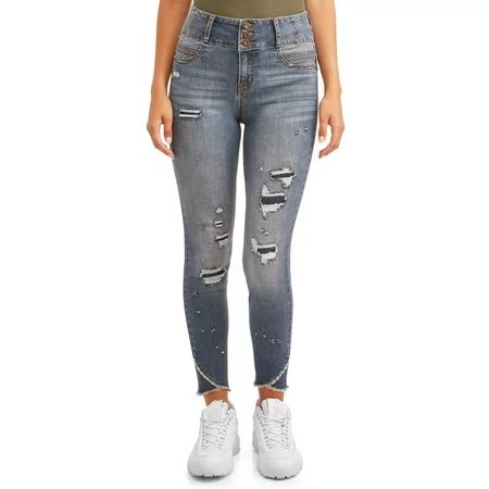 Juniors' Corset Waist 3 Btn Skinny Jeans | Walmart (US)