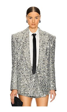 Bronx and Banco Blair Sequin Blazer in Black & Silver from Revolve.com | Revolve Clothing (Global)