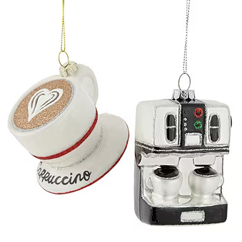 North Pole Trading Co. Cappuccino & Coffee Maker Set Of 2 Christmas Ornament | JCPenney
