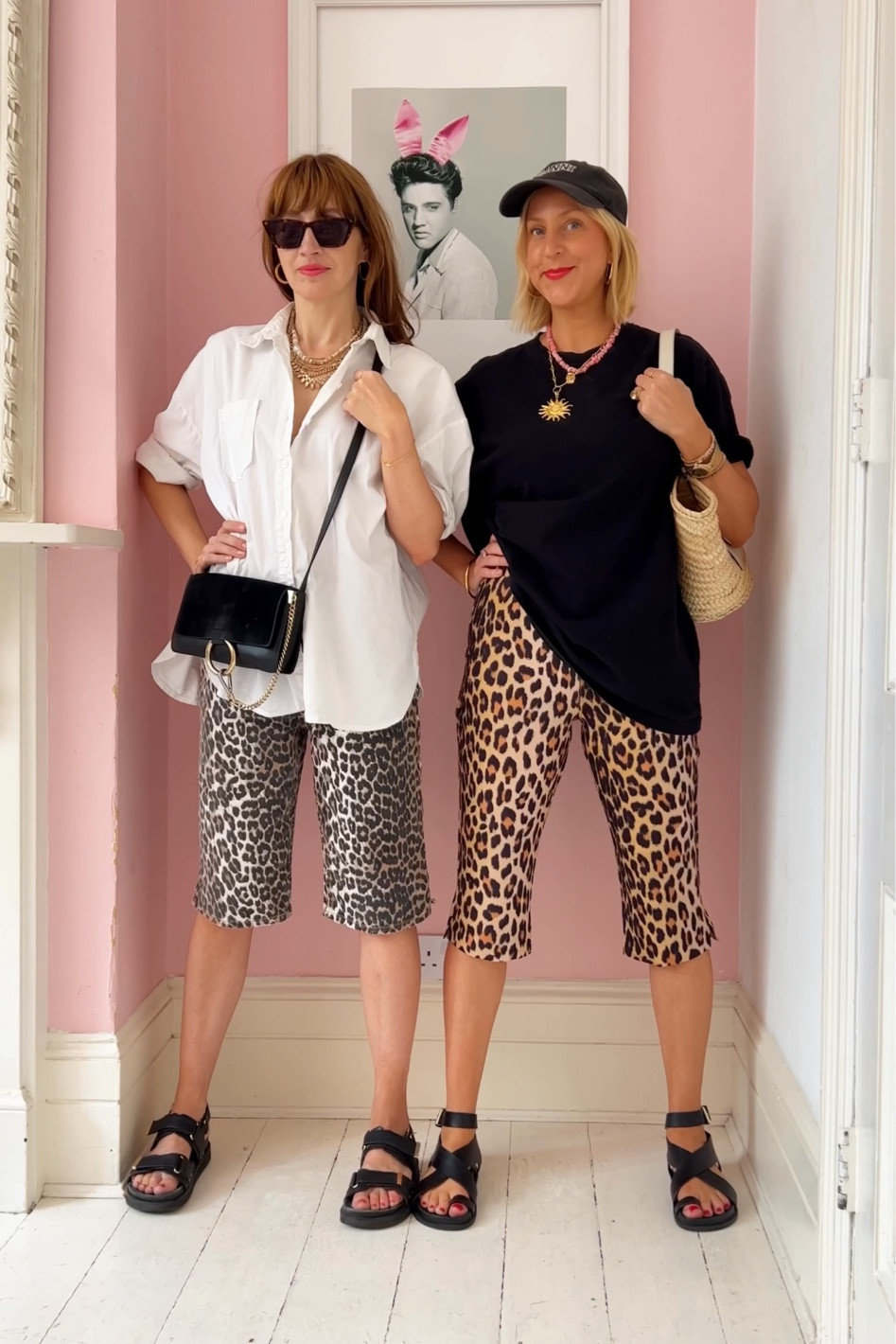 Leopard print pedal pushers and shorts, black chunky sandals 

#LTKfindsunder50 #LTKeurope #LTKshoecrush