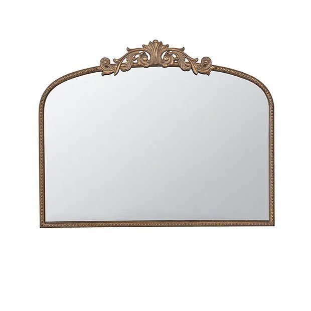 Baroque Inspired Style Gold Mantel Mirror | Antique Farm House