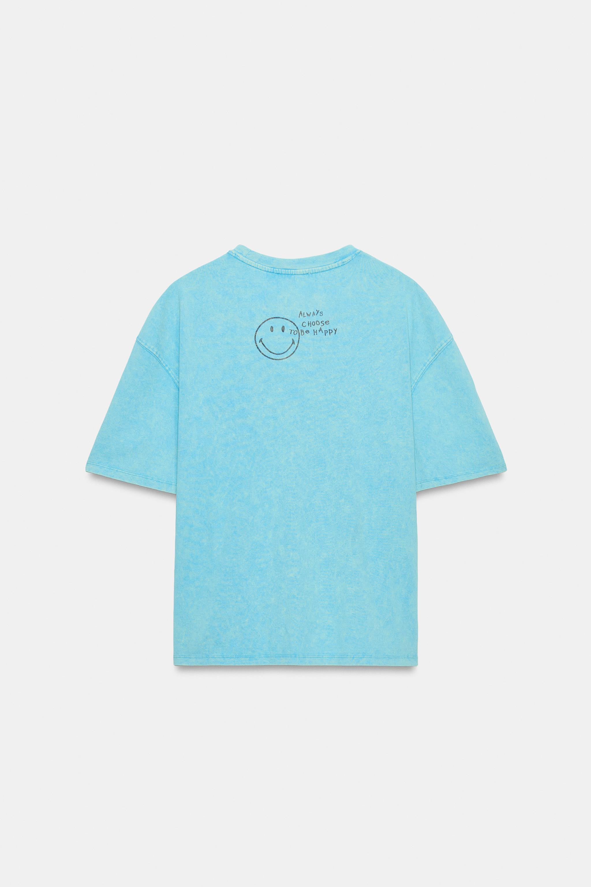 OVERSIZE FIT - ROUND NECK - SHORT SLEEVE - REGULAR LENGTHT-shirt made from 100% spun cotton. Wash... | Zara UK