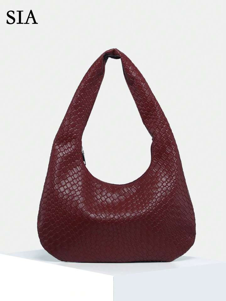 1 stuk Vrouwen Retro Eenvoudige Casual Angora Kunstgeweven Grote Capaciteit Schoudertas, Geschikt... | SHEIN