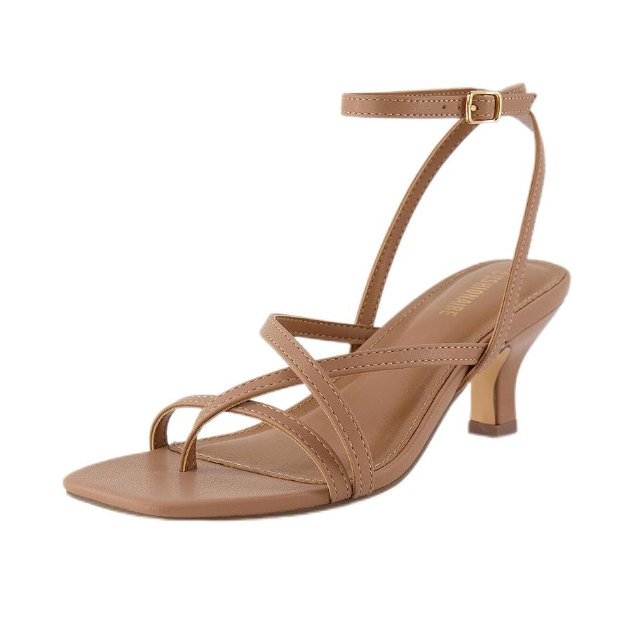 CUSHIONAIRE Women's Kitten heel sandal +Memory Foam and Wide Widths Available | Amazon (US)