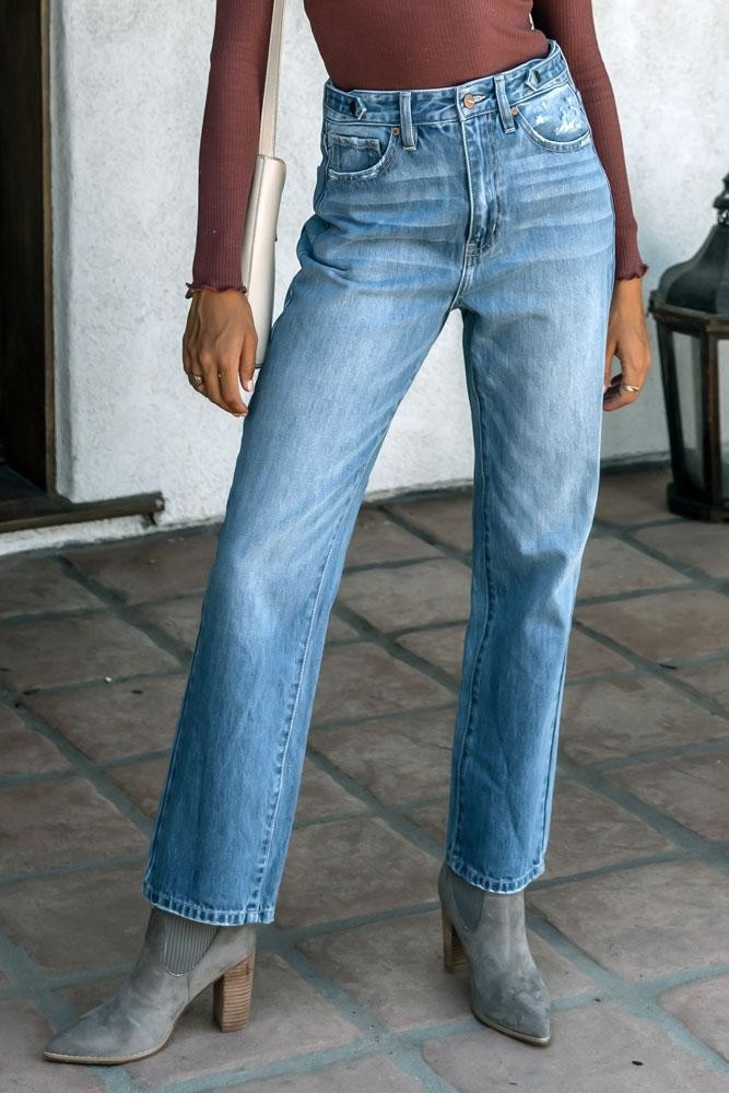 Bohme Buckle Detail Straight Denim | Böhme US