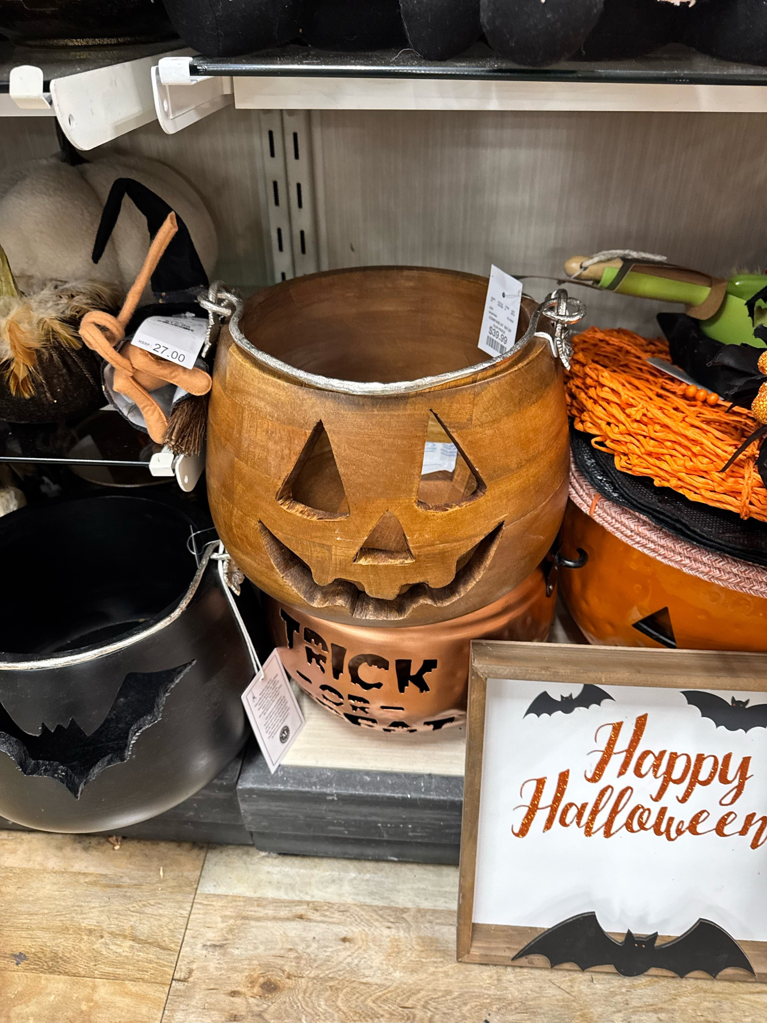 MARTHA STEWART
9.5in Bats Wooden Candy Bowl in Walnut 
Copper Halloween candy buckets 

I got one of these Martha Stewart Jack o lanterns in 2 sizes and they are heavy with amazing quality!! Now they have black wooden cut out bats and in walnut! 



Halloween decor, Halloween, pumpkin, Martha Stewart decor, fall decor, home decor 


#LTKSaleAlert #LTKHome #LTKHalloween