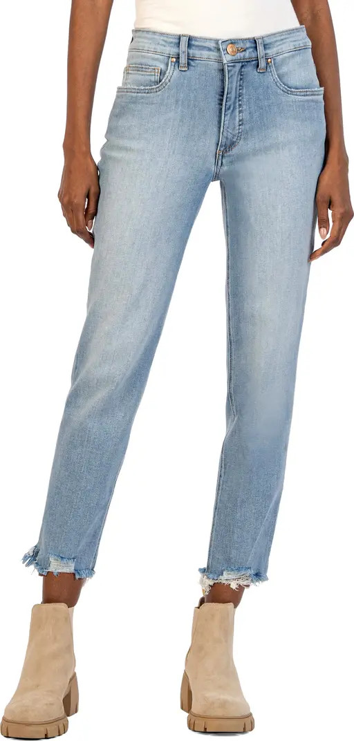 KUT from the Kloth Rachael Fab Ab High Waist Raw Hem Jeans | Nordstrom | Nordstrom