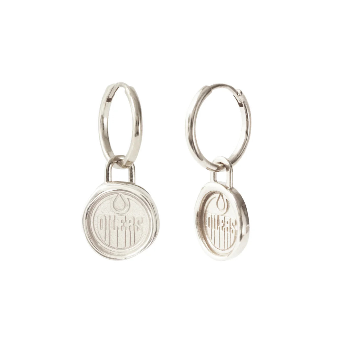 Edmonton Oilers Wax Seal Charm Hoop Earrings | So Pretty Cara Cotter