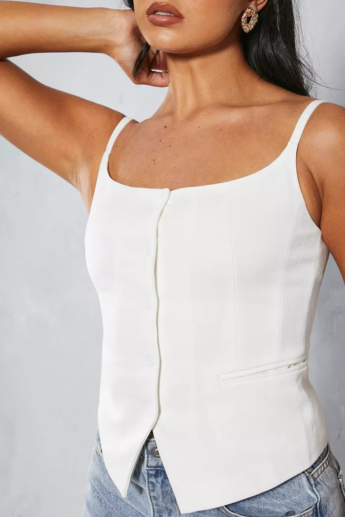 Tailored Fitted Square Neck Waistcoat | Boohoo.com (UK & IE)