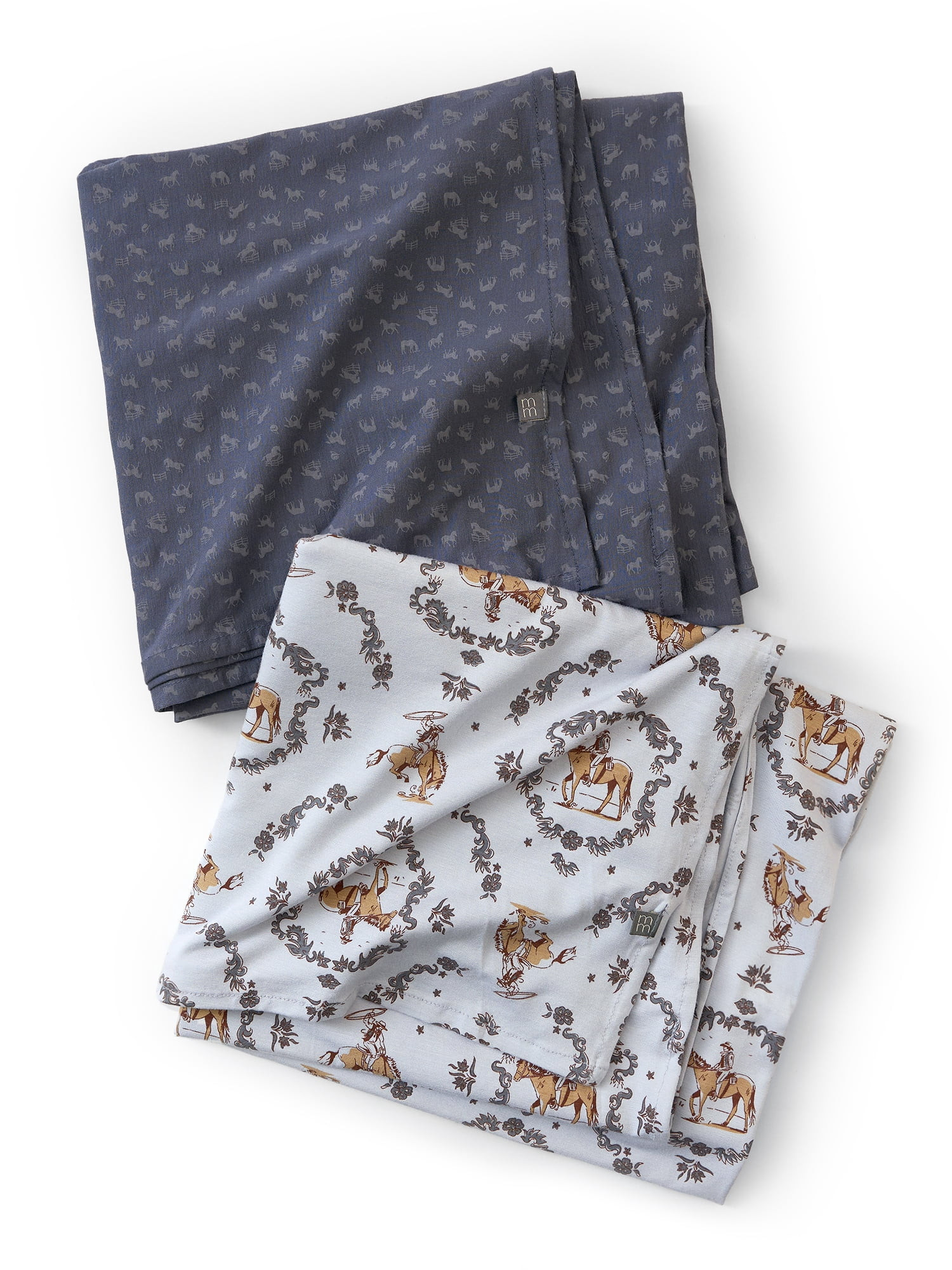 Modern Moments by Gerber Baby Neutral Super Soft Swaddle Blankets, 2-Pack, Gray Western, One Size | Walmart (US)