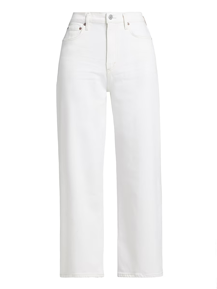 Women's Ren High-Rise Wide-Leg Jeans - White Wash White Milk - Size 24 | Saks Fifth Avenue
