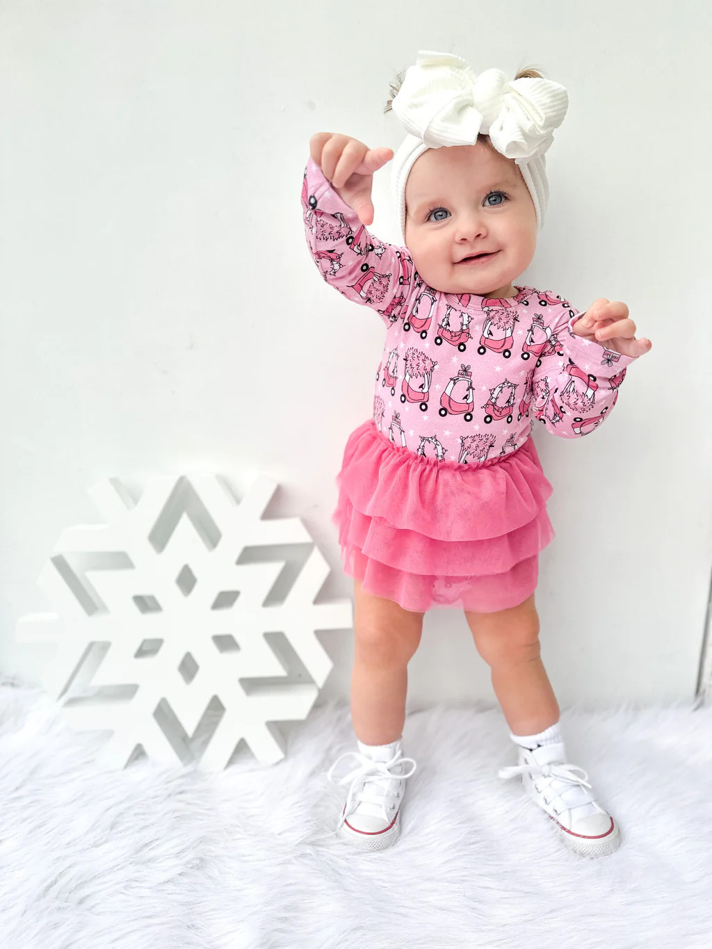 PINK LITTLE CHRISTMAS DREAM TUTU BODYSUIT DRESS | Dream Big Little Co.