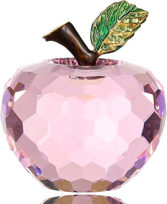 Crystal Apple Figurine Paperweight, Handmade Statue Ornament Home Decoration, Collectible Crystal... | Amazon (US)