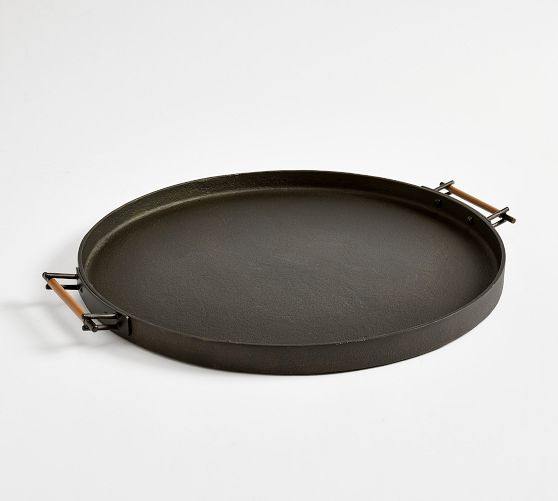 Handcrafted Beltic Brass &amp; Leather Tray | Pottery Barn (US)