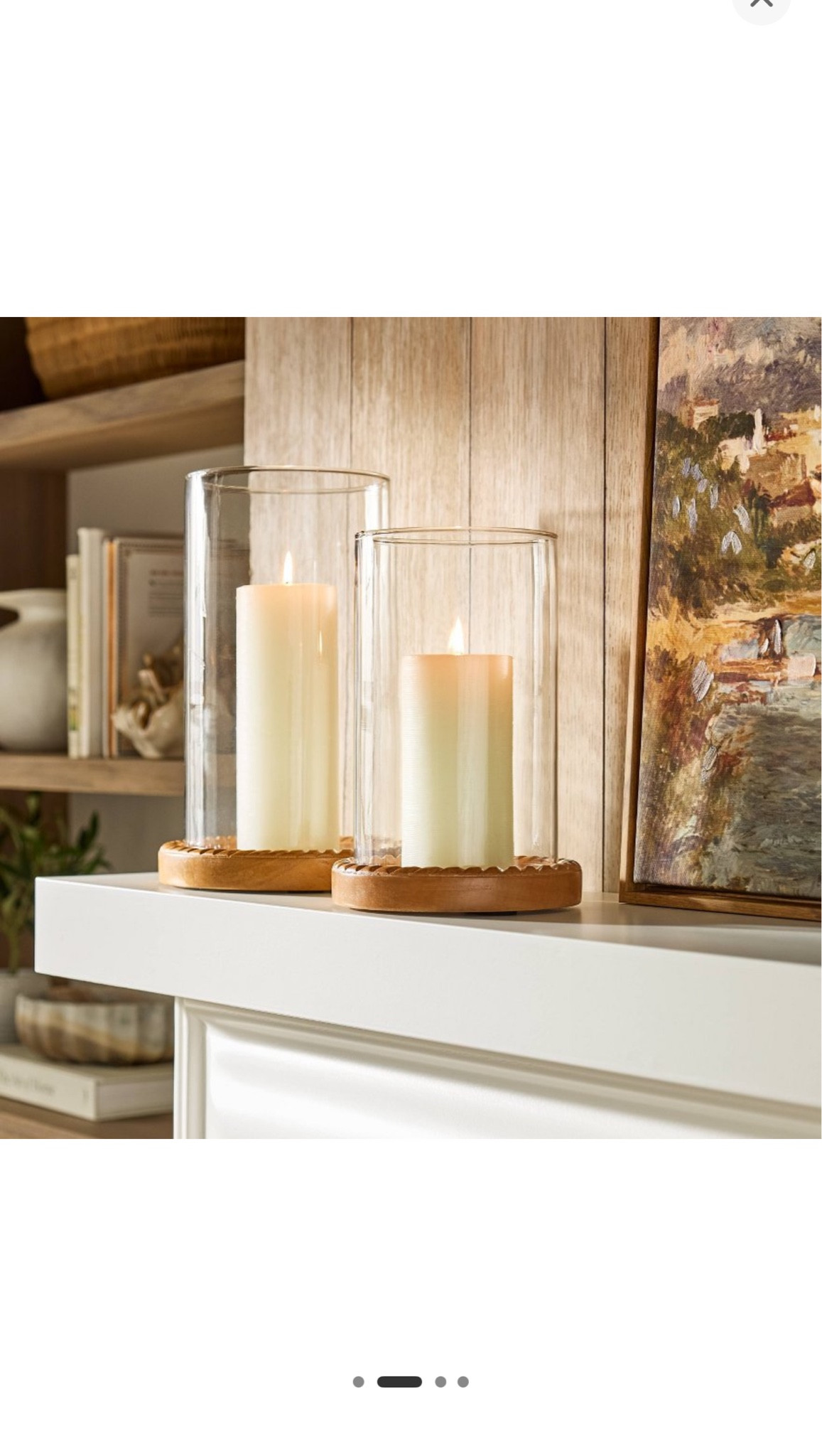 Instant ambiance 🤍 These glass hurricanes add warmth and glow to mantels, shelves, or console tables year-round.

#LTKHome