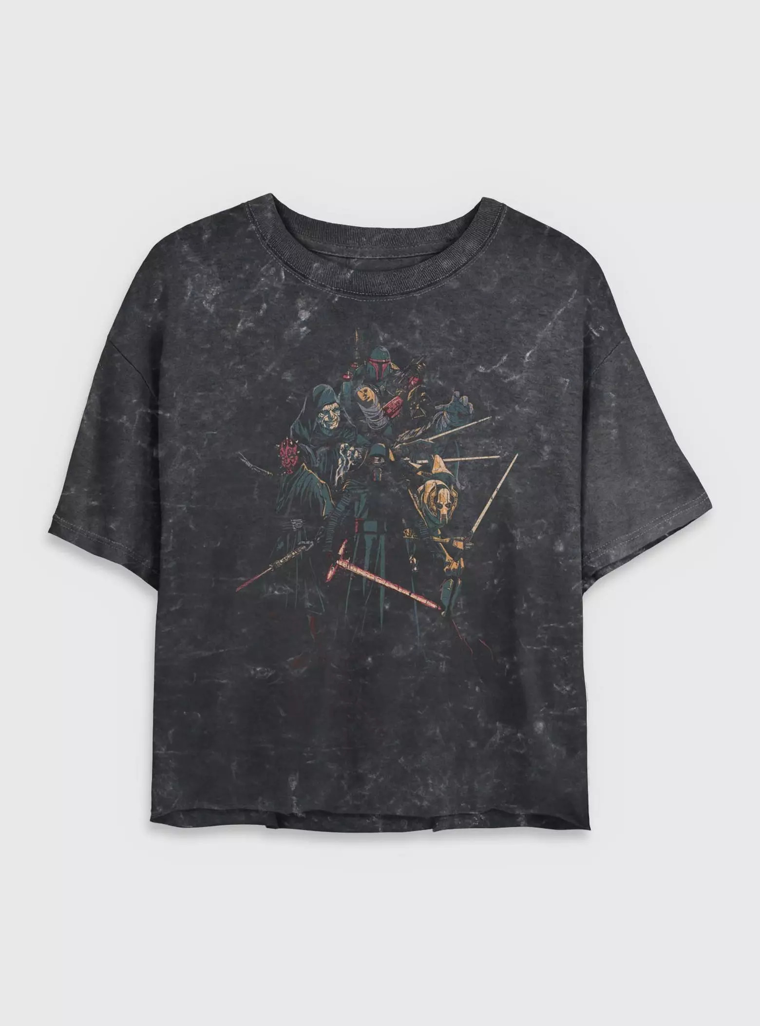 Star Wars Darkside Baddies Mineral Wash Womens Crop T-Shirt | BoxLunch