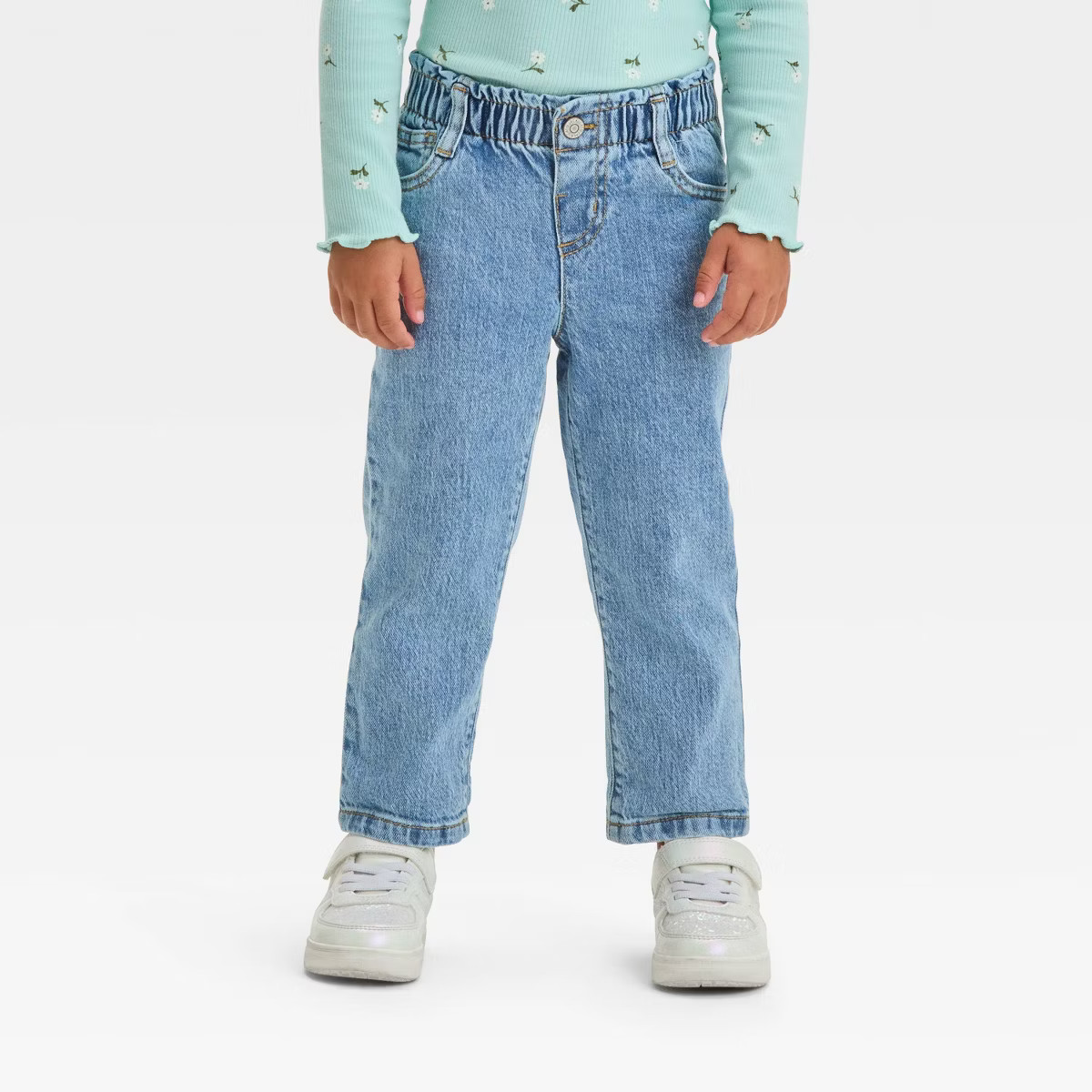 Toddler Girls' Paperbag Denim Pants - Cat & Jack™ | Target