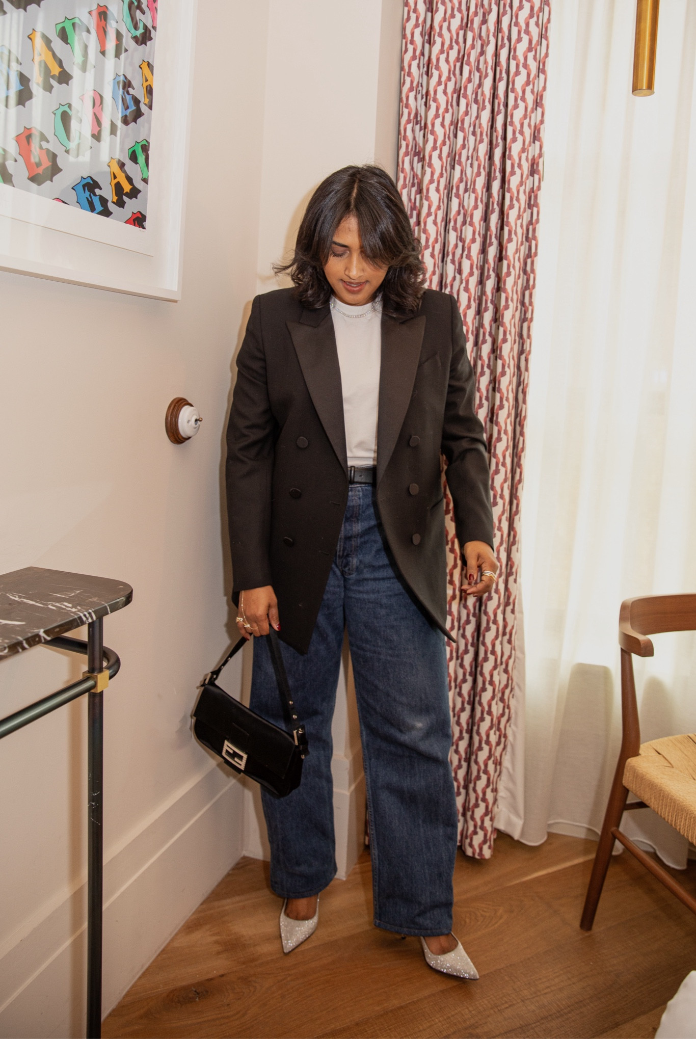 & other stories, Dorothy perkins, Levi’s, fendi, skims, Manolo blahnik, Jimmy choo, Fendi, vestiaire collective, autumn outfit, autumn fashion, black blazer, straight leg jeans, white tee, silver pumps, Fendi baguette, outfit ideas, style inspiration 

#LTKstyletip #LTKeurope #LTKSeasonal