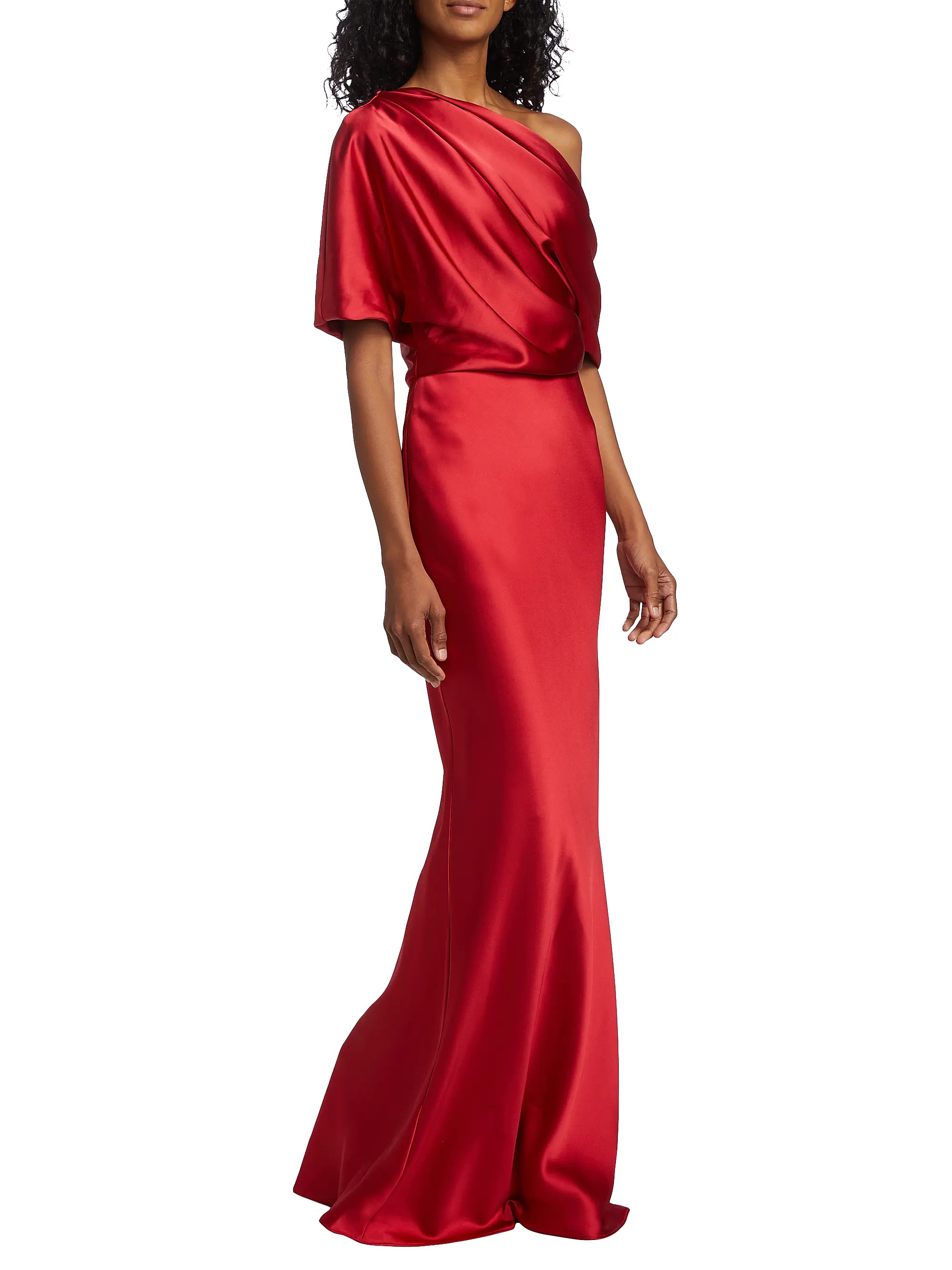 Satin One-Shoulder Gown | Saks Fifth Avenue