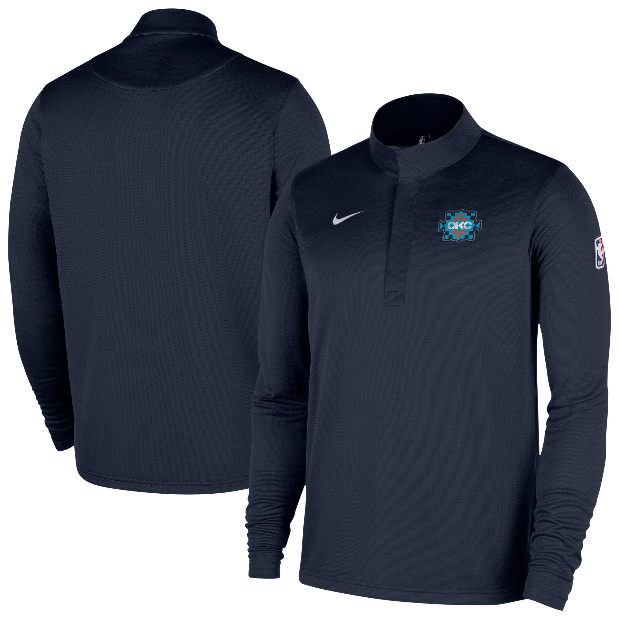 Oklahoma City Thunder Nike 2025/26 City Edition Remix Authentic Coaches Dri-FIT Half-Zip Top - Na... | Fanatics