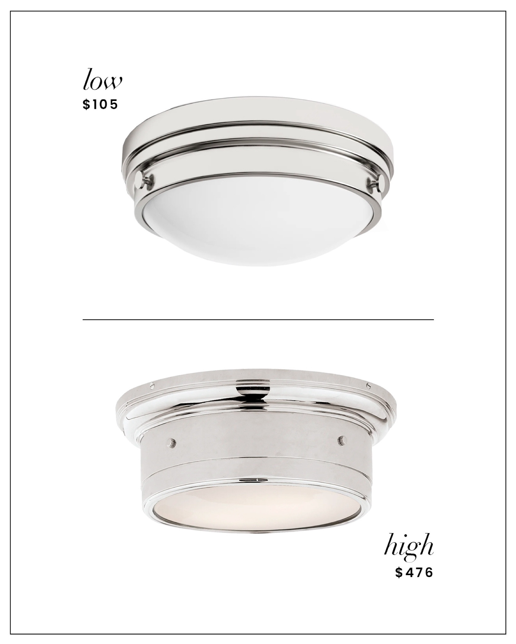 High / Low polished nickel flush mount lighting 

@wayfair #wayfair #wayfairpartner 

#LTKHome #LTKFindsUnder100