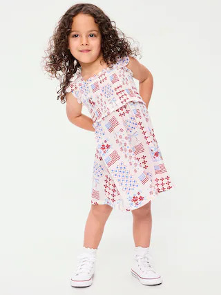 Printed Sleeveless Smocked Dress for Toddler Girls | Old Navy (US)