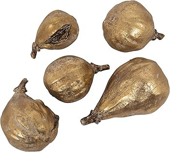 Creative Co-Op Resin Figs with Gold Finish (Set of 5 Pieces) | Amazon (US)