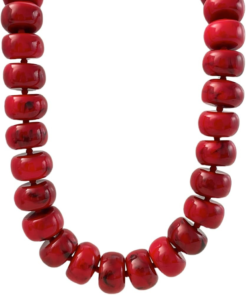 Oversized Resin Beaded Chunky Necklace for Women | Amazon (US)