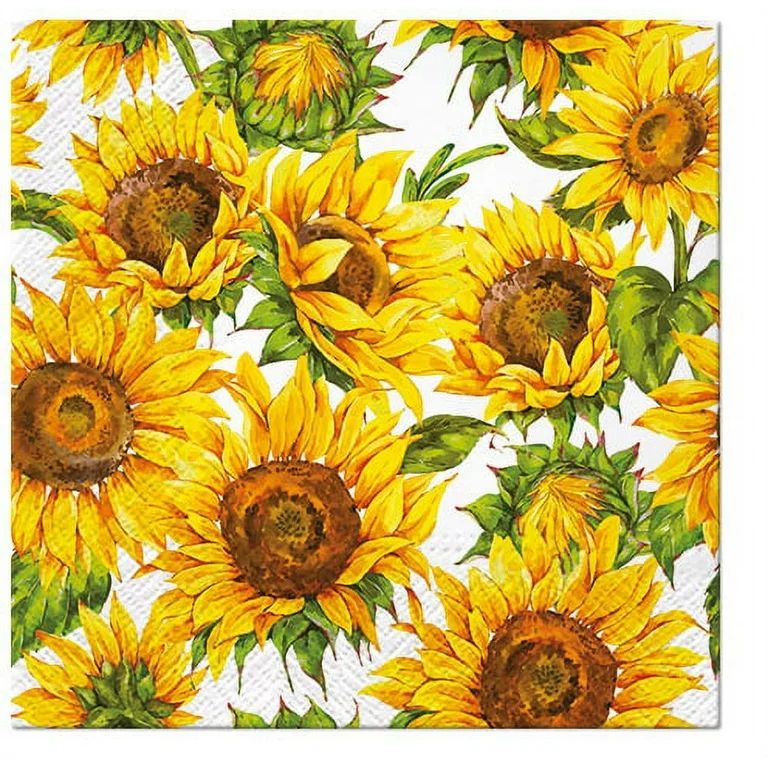 Sunflowers Napkins DANCING SUNFLOWERS 40pcs Sunflower Paper Napkins, Floral Luncheon Napkins, Fal... | Walmart (US)