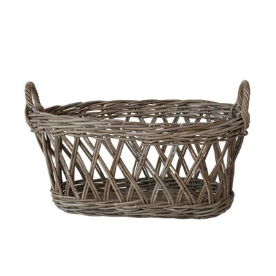 Oval Hand-Woven Rattan Decorative Basket With Handles | Wayfair North America