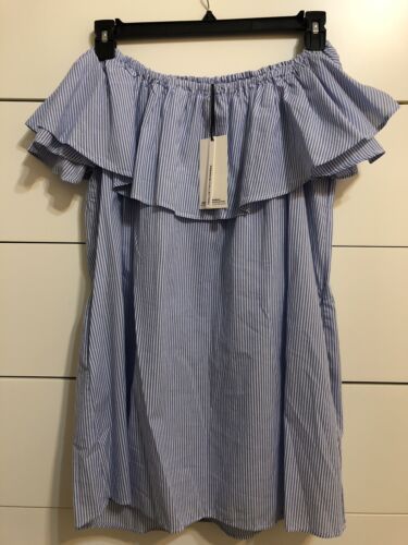NWT Zara Blue/white Stripes Off The Shoulder Dress Size S  | eBay | eBay US