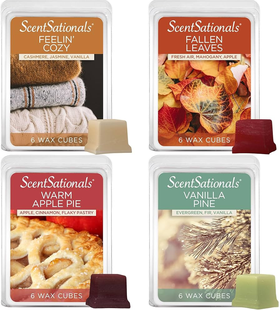 Scentsationals Fall Wax Melts - Harvest Home 4-Pack – Long Lasting Wax Cubes with Strong Scent ... | Amazon (US)