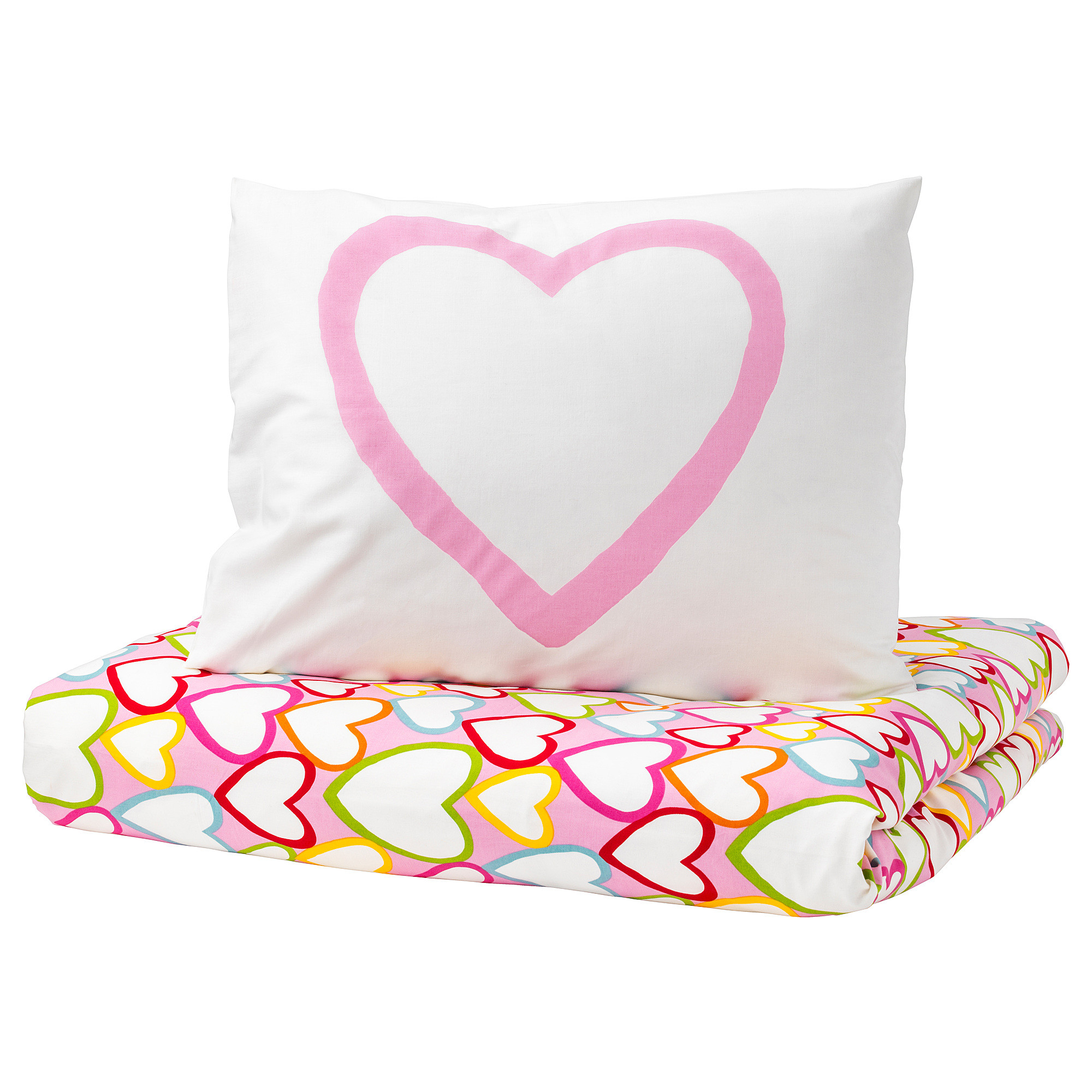 VITAMINER HJÄRTA Duvet cover and pillowcase(s), multicolor, Twin | IKEA US