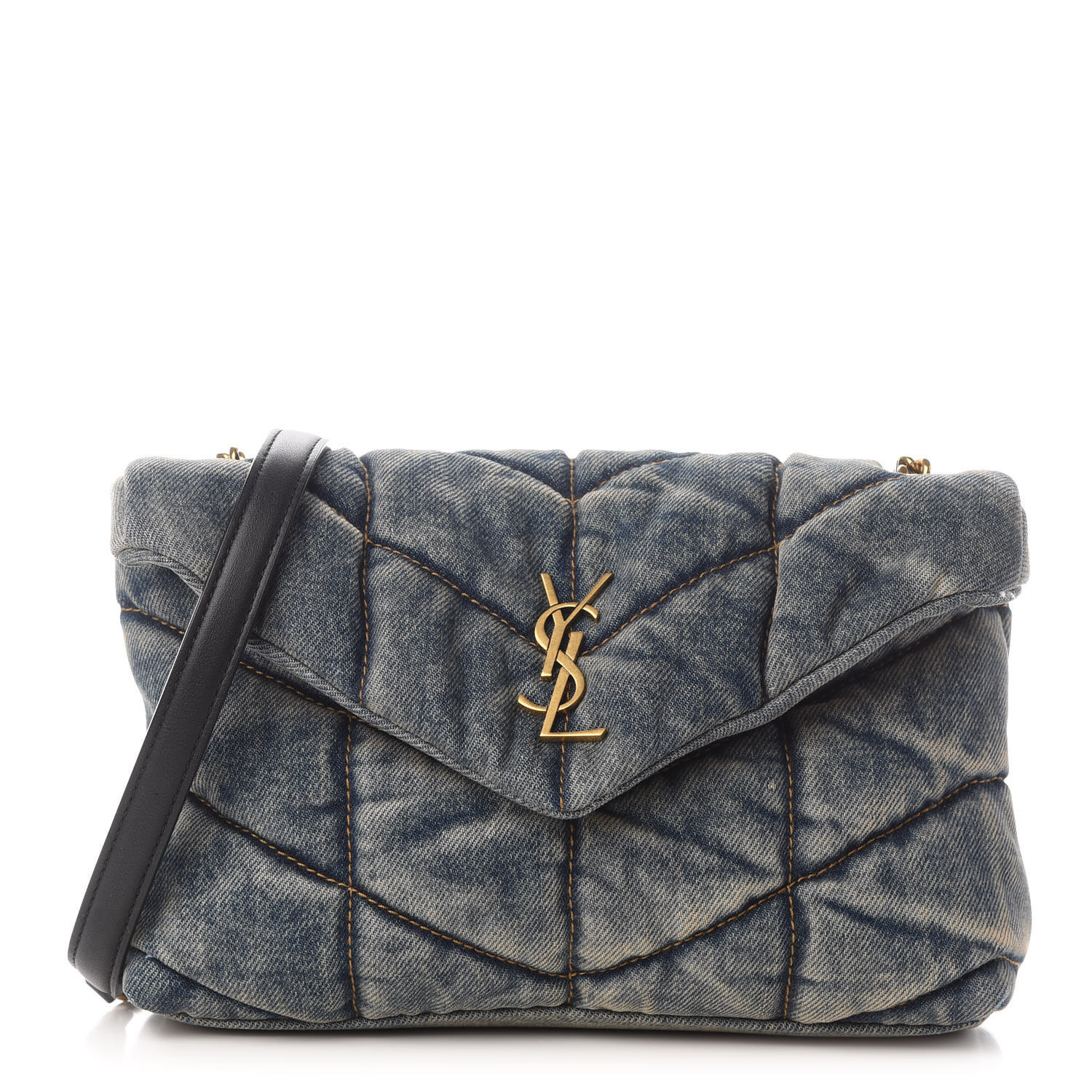 SAINT LAURENT

Denim Quilted Mini Loulou Puffer Monogram Chain Satchel Rodeo Blue | Fashionphile