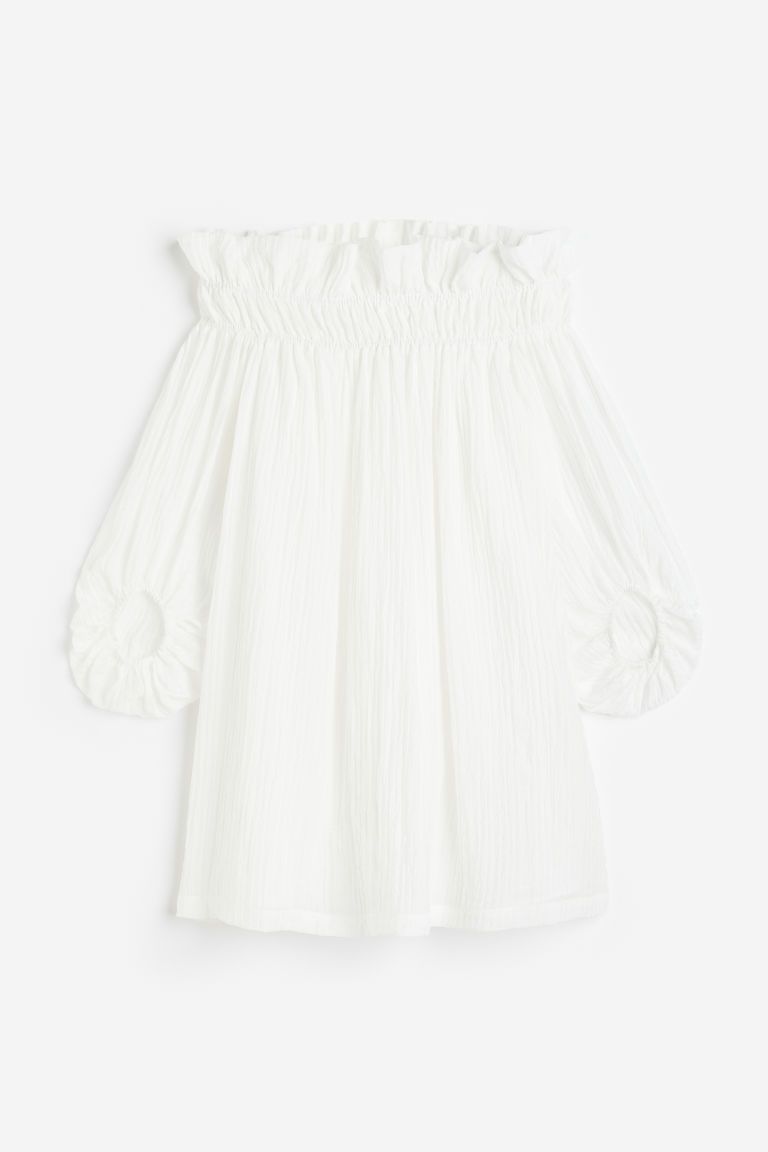 H & M - Oversized Off-the-shoulder Dress - White | H&M (US + CA)