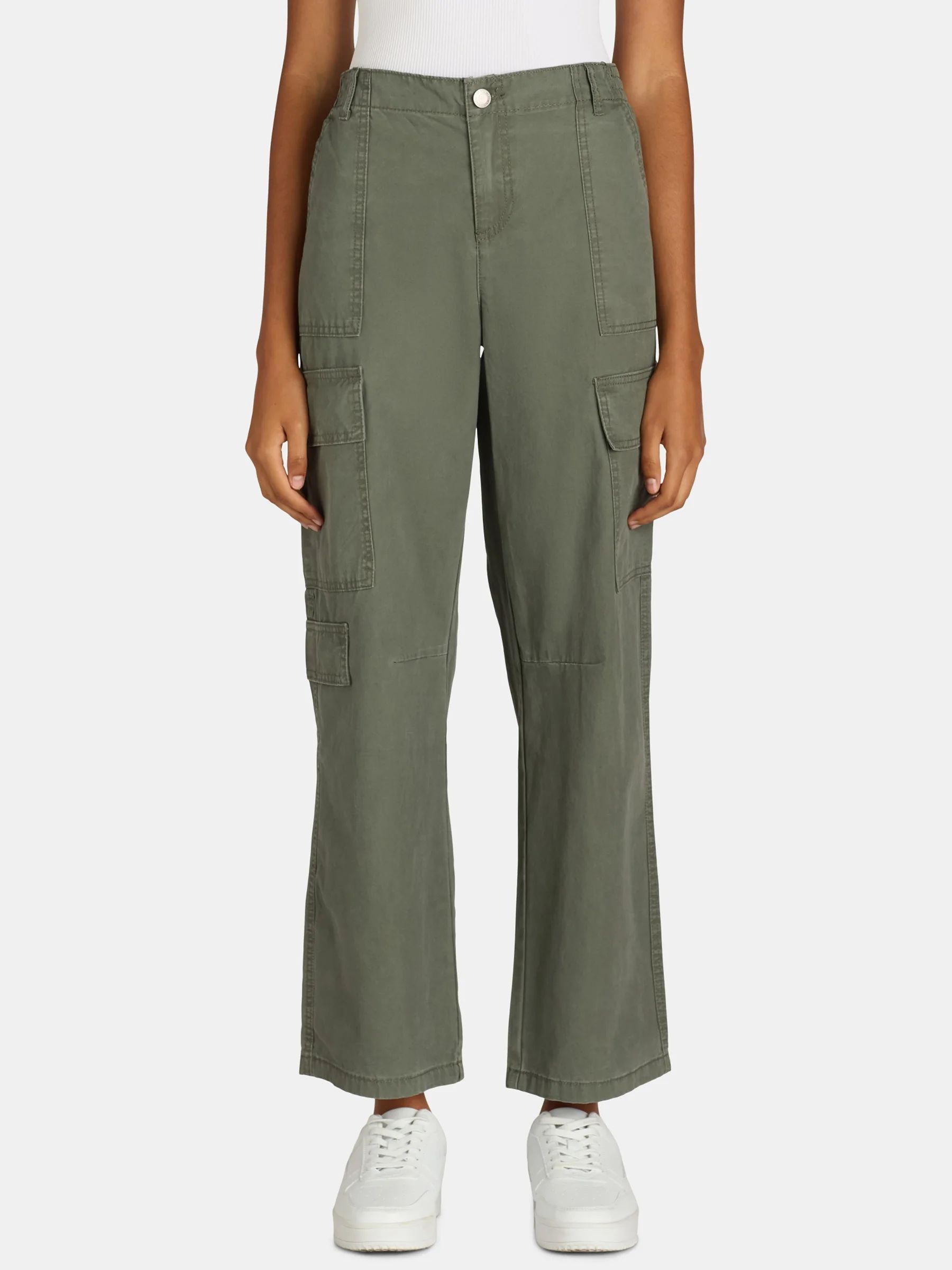 No Boundaries Canvas Cargo Pants, Women's and Women’s Plus | Walmart (US)