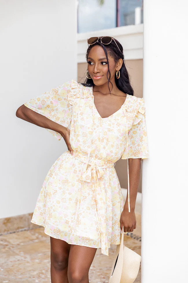 Jetsetter Darling Ivory Floral Dress FINAL SALE | Pink Lily