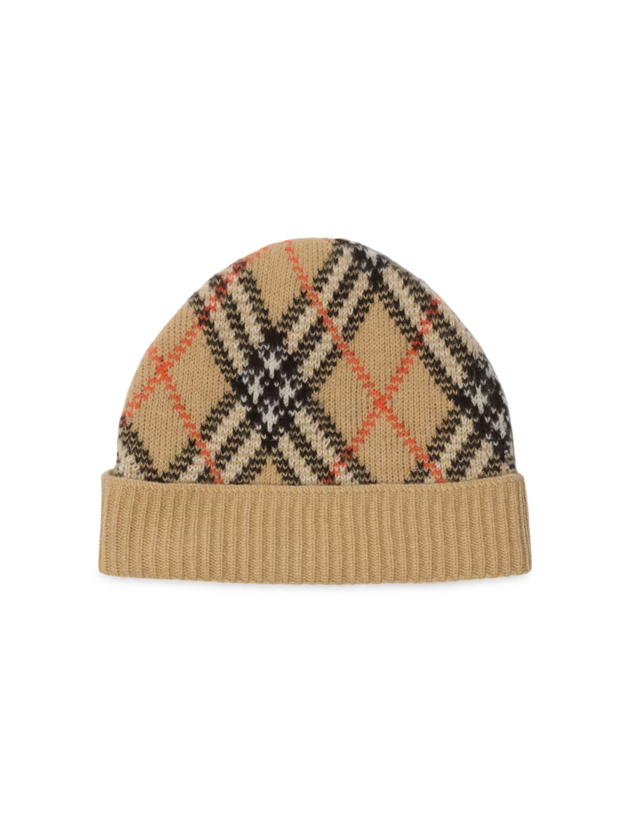 Check Cashmere Beanie | Saks Fifth Avenue