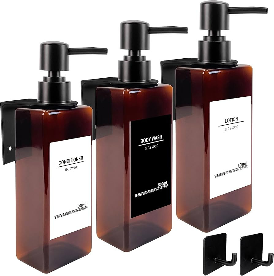 Shampoo Dispenser for Shower Wall, Shampoo and Conditioner Dispenser with 16 Waterproof Labels, N... | Amazon (US)