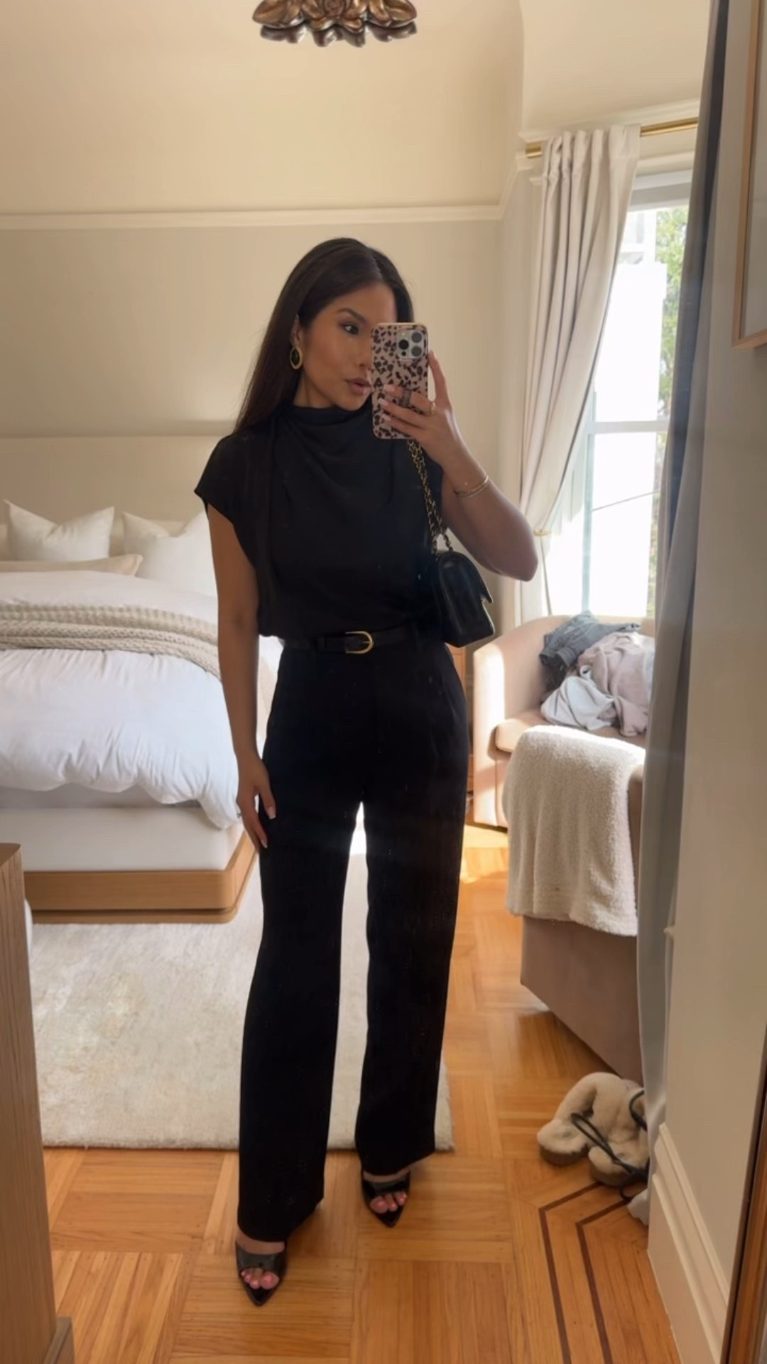 Ootd 🖤 all black outfit to go see my friend Brook speak on a panel!

Sizing:
Top - tts, xs
Pants - sized up, 2 short
Belt - tts - xs

#LTKootd #LTKPetite #LTKWorkwear