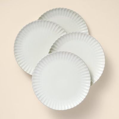 10.5" Scalloped Edge Stoneware Dinner Plate Cream - Hearth & Hand™ with Magnolia | Target