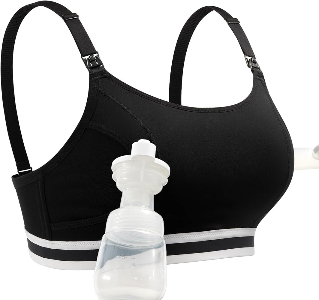 Momcozy Pumping Bra Hands Free, Upgraded Breast Pump Bra with Widened Band, Pumping Nursing Bra i... | Amazon (US)