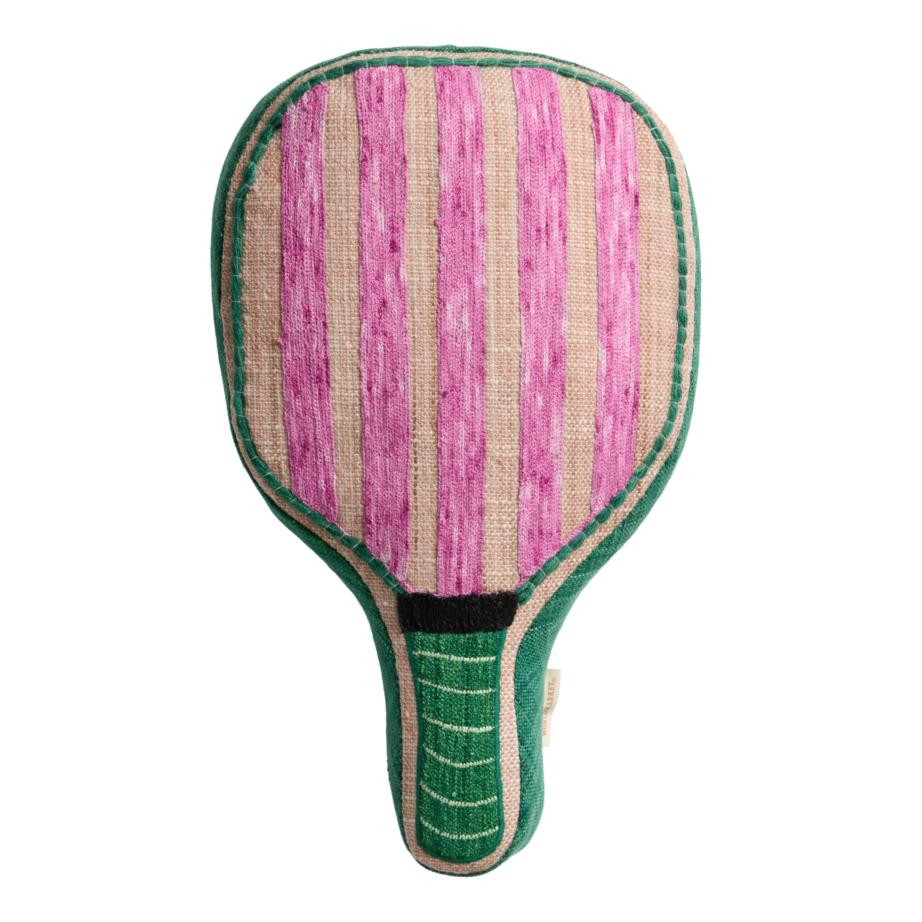 Green Pickleball Paddle Shaped Indoor Outdoor Throw Pillow | World Market