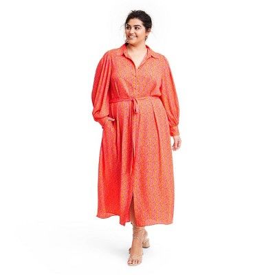 Floral Long Sleeve Robe Dress - ALEXIS for Target Orange | Target
