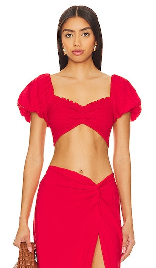Louisa Top in Red Sangria Lotus | Revolve Clothing (Global)